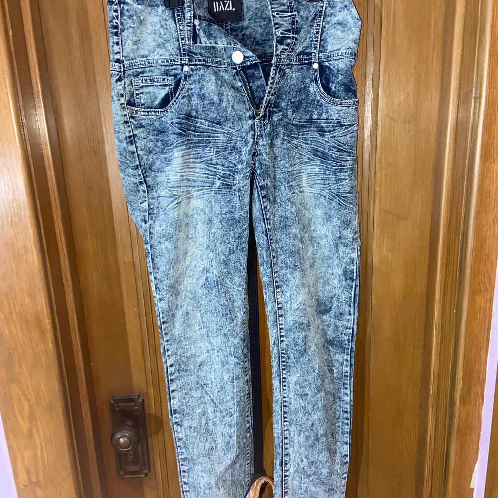 Acid wash high waist jeans